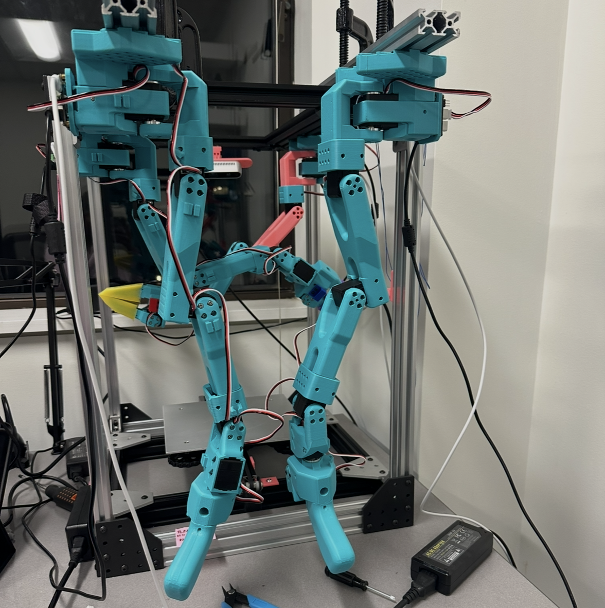 Sew unit wider angle showing both arms and frame